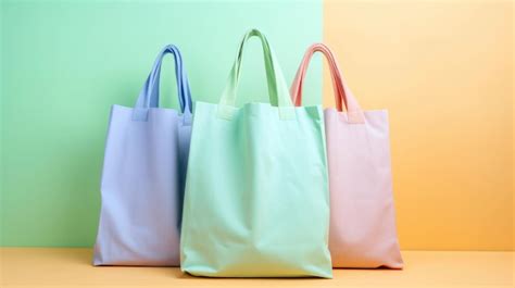 Premium Photo | Three colorful tote bags on a colorful background