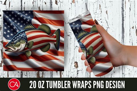 D Bass Fish Patriotic Oz Tumbler Png Graphic By Craft Fair