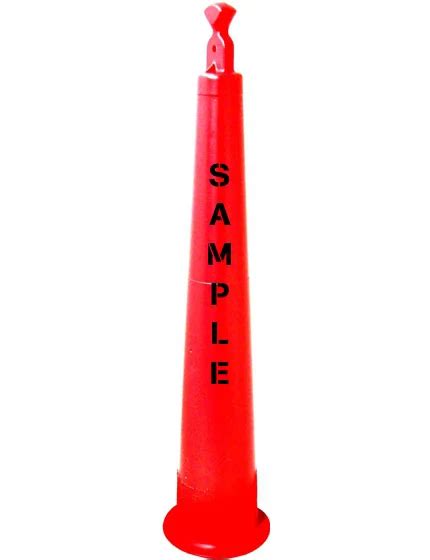 42 Inch Grabber Cone With 16 Lb Recycled Rubber Base With Custom