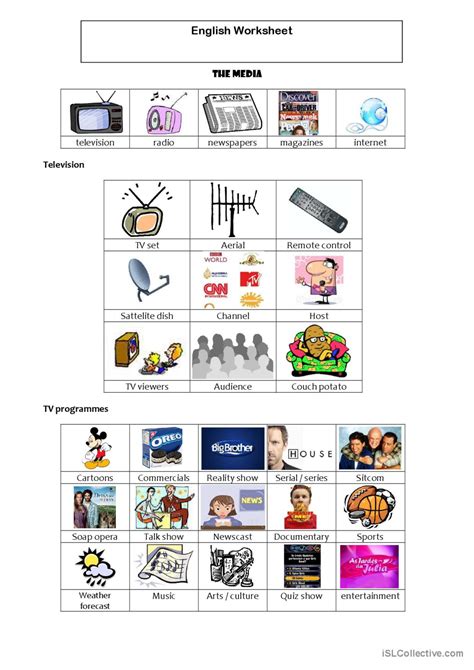 Media Vocabulary English Esl Worksheets Pdf And Doc