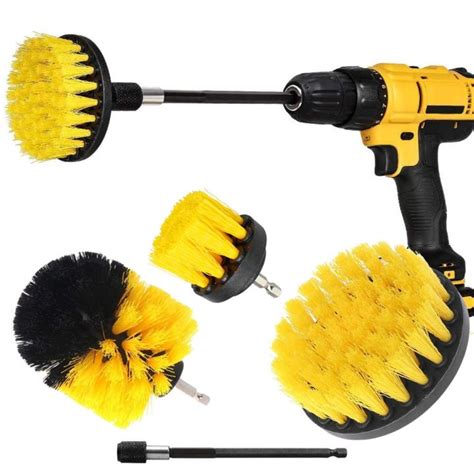 ۩ Drill Brush Attachment Set Power Scrubber Wash Cleaning Brushes Tool