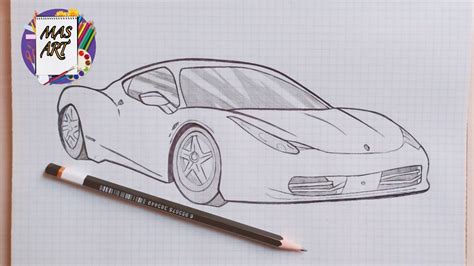 كيفية رسم سيارة فيراري How To Draw A Ferrari Car Drawing Tutorial