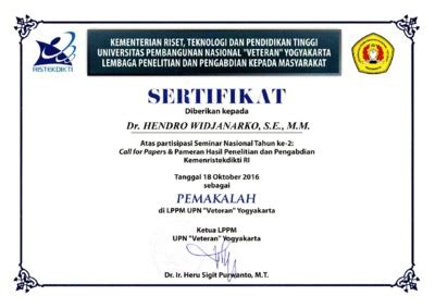 Scan Sertifikat Sebagai Pemakalah Seminar Nasional Tahun Ke