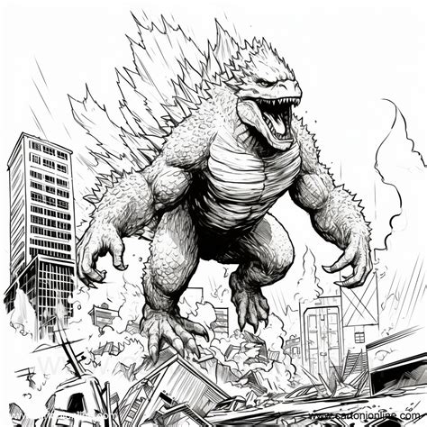 Desenho 02 De Godzilla Para Colorir