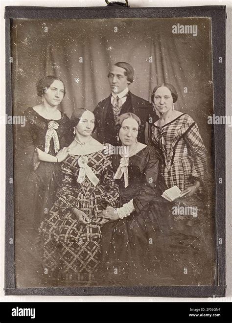 Four Unknown Women And A Man Stock Photo Alamy