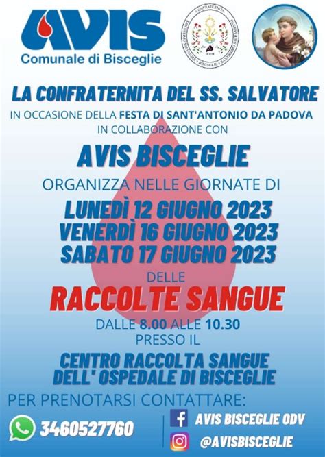 Confraternita SS Salvatore E Avis Bisceglie Insieme Per La Donazione