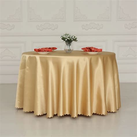 Double Satin Gold Rectangle Round Square Hotel Tablecloths Is Round