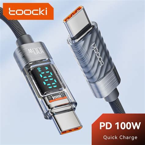 Toocki 100w สายเคเบิล Type C เป็น 30 40 ชาร์จเร็ว Usb สําหรับ