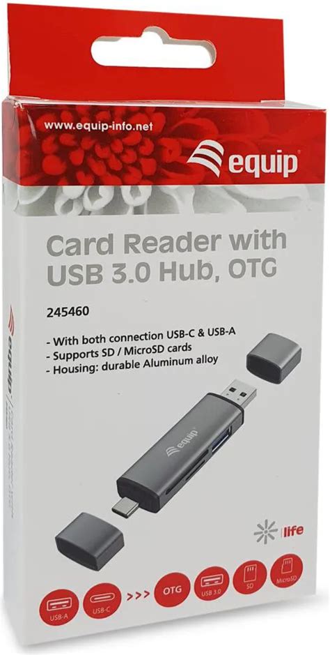 Equip Lettore Di Schede USB 3 2 Gen 1 Card Readers Type A Type C Grigio