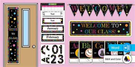 Colorful Chalkboard Classroom Decor Pack Twinkl Usa