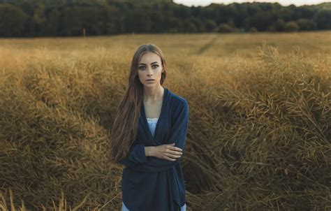 Wallpaper Field Forest Summer Grass Look Girl Pose Sweetheart