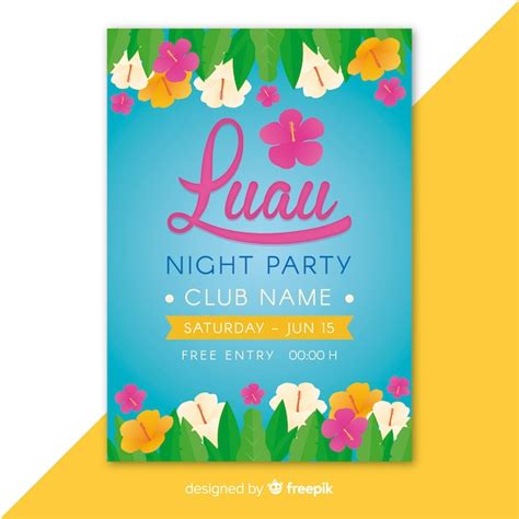 Free Vector Luau Party Flyer