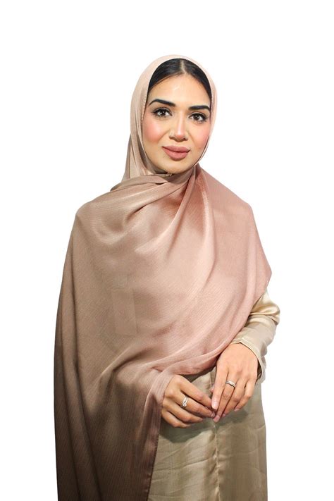 Glossy Silk Hijab Nude Brown Rabaya Modest Wear Premium Hijabs UK