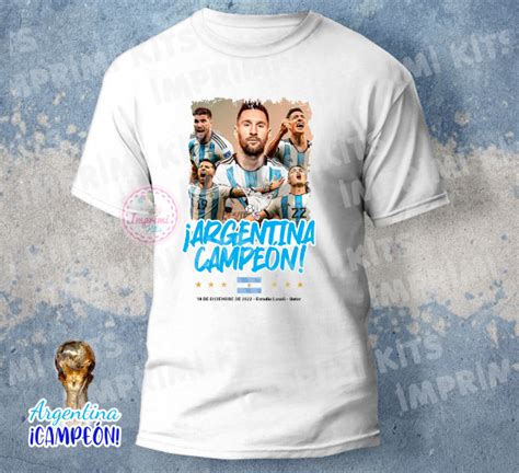 Plantilla Remeras Argentina Campeón Mundial Qatar 2022 Sublimar 03