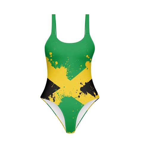 Binienty Womens Swimsuit One Piece Jamaican Flag Swimwear For Women