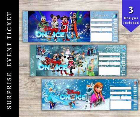 Printable DISNEY ON ICE Show Surprise Trip Reveal Tickets Etsy