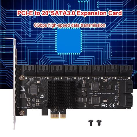 20 Port PCIE Expansion Card PCIe SATA 3 0 Riser Adapter 6Gbps For