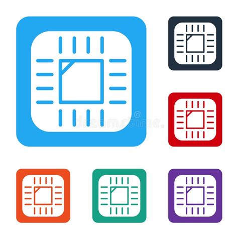 Procesador De Computadora Blanco Con Icono De Cpu De Microcircuitos