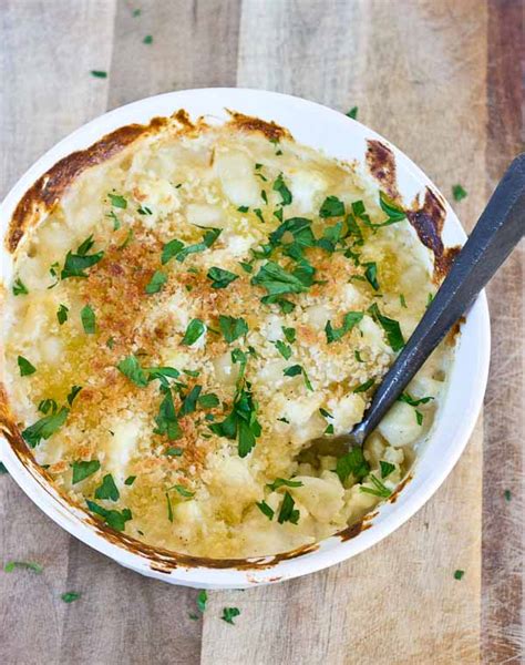 Baked Cauliflower Mac N Cheese Love And Zest