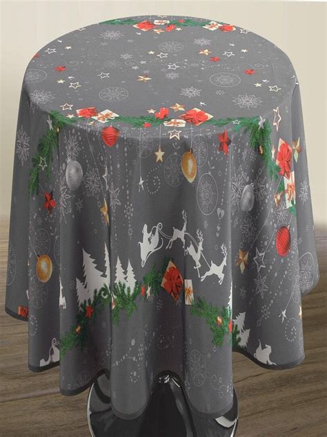 Nappe Anti taches Noël Gris Ronde 160 cm Gris Kiabi 14 99