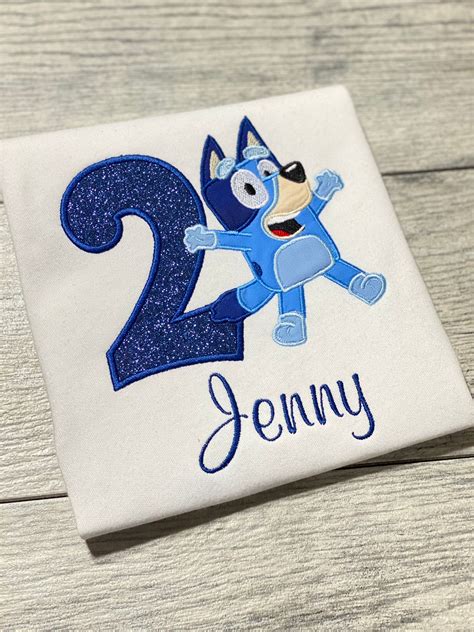 Bluey Inspired Appliqued And Embroidered Shirt Etsy