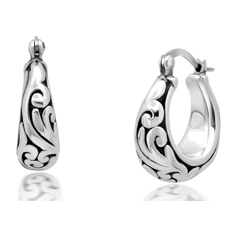 silver earrings women hoops 6