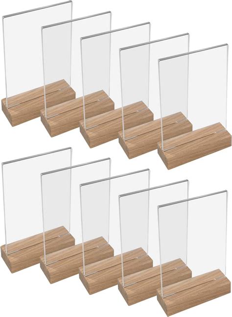 Hmf Acryl Tischaufsteller Mit Holzfu St Ck Din A