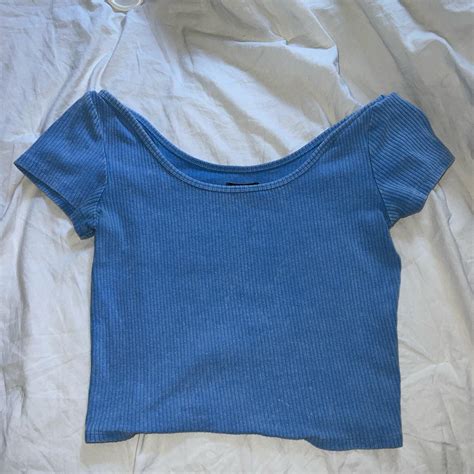 Small Wild Fable Blue Baby Tee Hardly Worn Depop