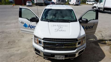 Custom Decals On 2 Ford F-Series Pickup Trucks - Apex Construction