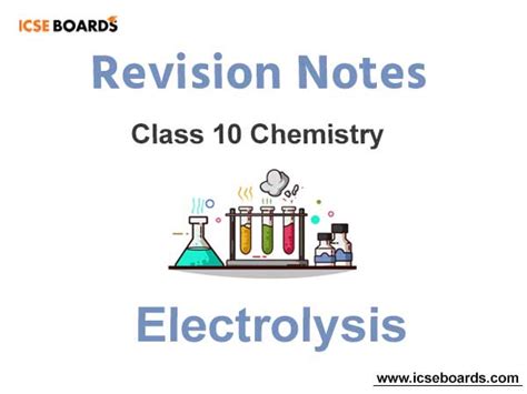 Icse Class 10 Electrolysis Notes Icse Board Chemistry