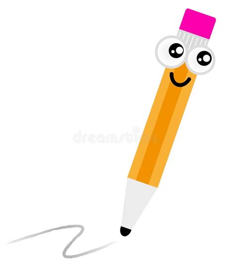 Cute Cartoon Pencil Character Stock Vector Illustration Of Cute