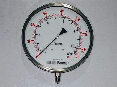 10 Inch 250 Mm BAUMER ALJ2 250MM 0 10KG 150 PSI PRESSURE GAUGE At Rs