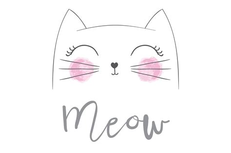 Cat Vector Cute Cat Meow An Animal Illustration By Studiolondon