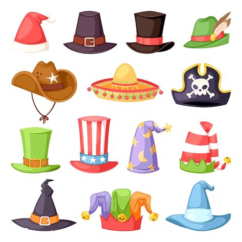 Colorful Hats Clipart - Half Revolutions