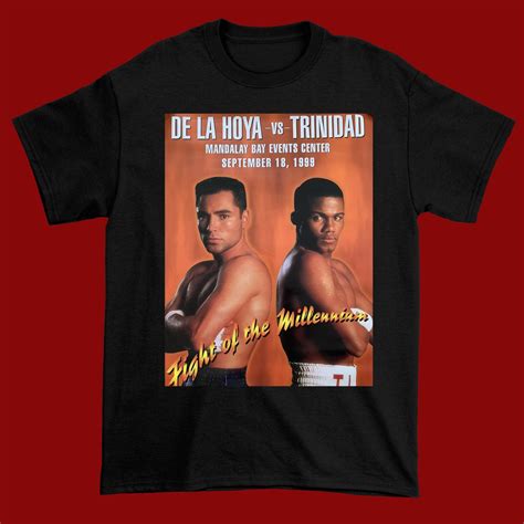 Rare Oscar De La Hoya Vs Felix Trinidad 1999 Boxing Black Unisex S