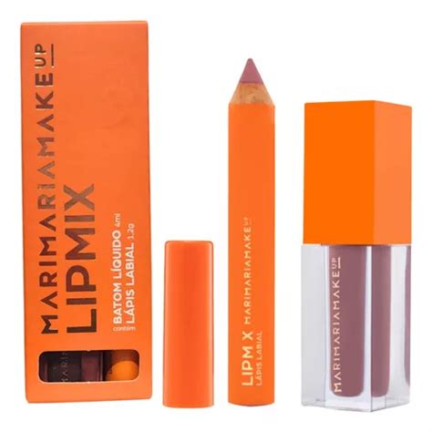 Kit Lapis P Labios Mari Maria Batom Liquido Mix Lip Acabamento Mate