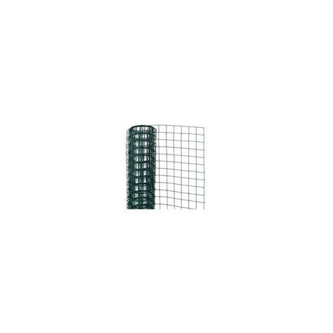 Maille carrée en acier galvanisé plastifié vert 25 mm 1 x 5 m au