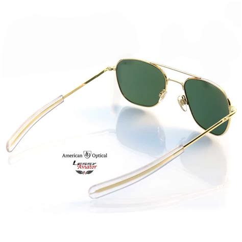 Ao American Optical Original Pilot Sunglasses Gold Green