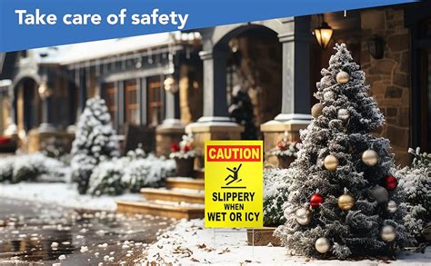 Amazon Caution Slippery When Wet Or Icy 8 X 12 Double Sided