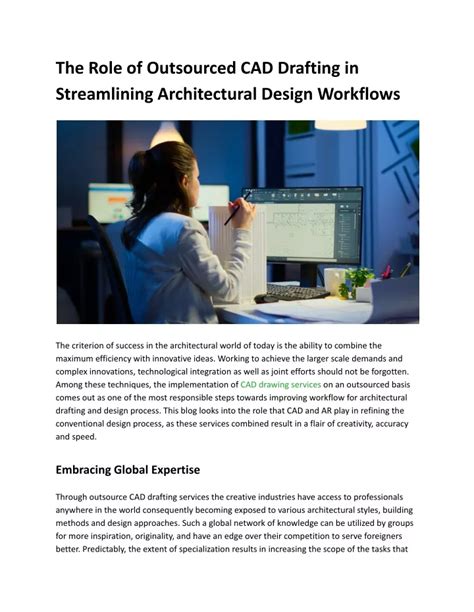 Ppt The Role Of Outsourced Cad Drafting In Streamlining Architectural