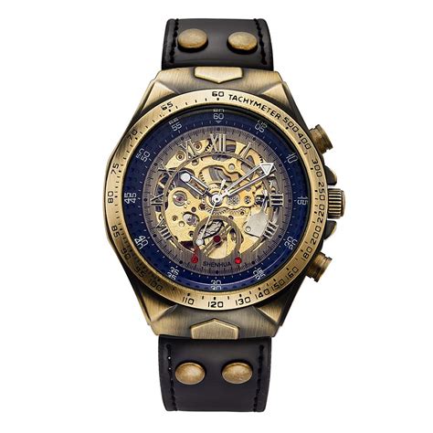 Buy Shenhua Leather Vintage Skeleton Automatic Watch Analog Watch For