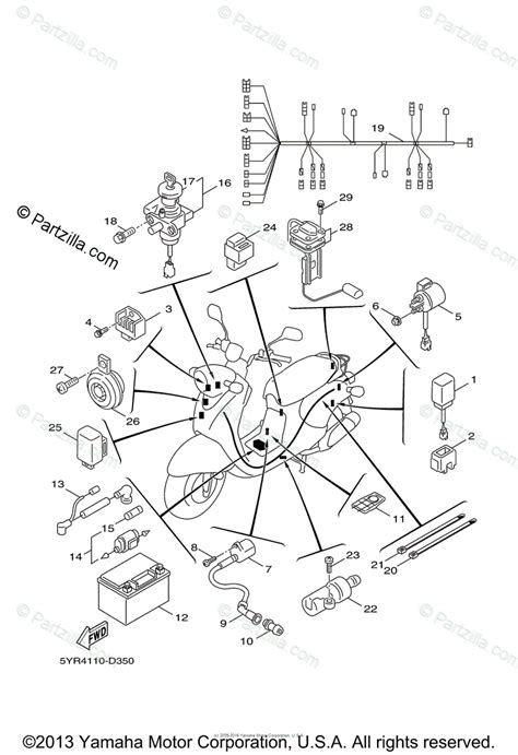 Yamaha Scooter 2007 OEM Parts Diagram For Electrical 1 Partzilla