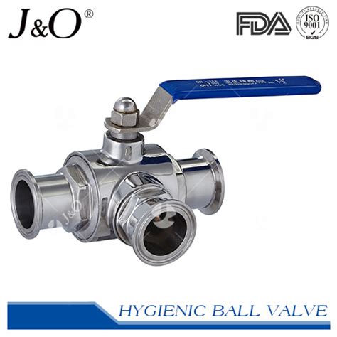 China Ss304 Ss316l Sanitary Stainless Steel Food Grade Tri Clover 3 Way Manual Ball Valve