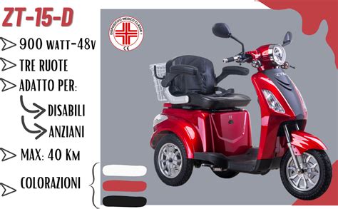 Scooter Elettrico Ruote Disabili Anziani Z Tech Zt D Trilux Km H