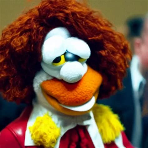 Ronald Mcdonald As A Muppet Testifying On Trial Stable Diffusion