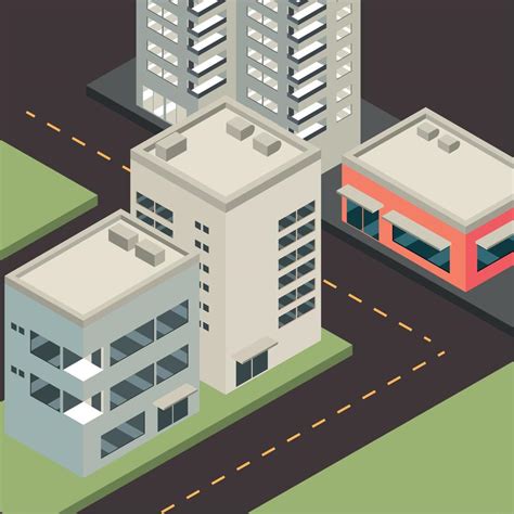 Isometric Cityscape Street Vector Art At Vecteezy