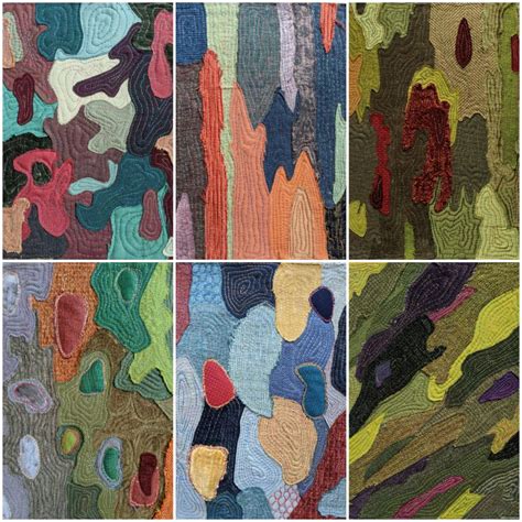 Tree Bark Quilts Entire Series Any Texture Textile Art By Zwia Lipkin