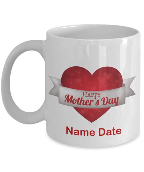 Happy Mothers Day Name Date Custom Personalize White Mug Best Mom Ever