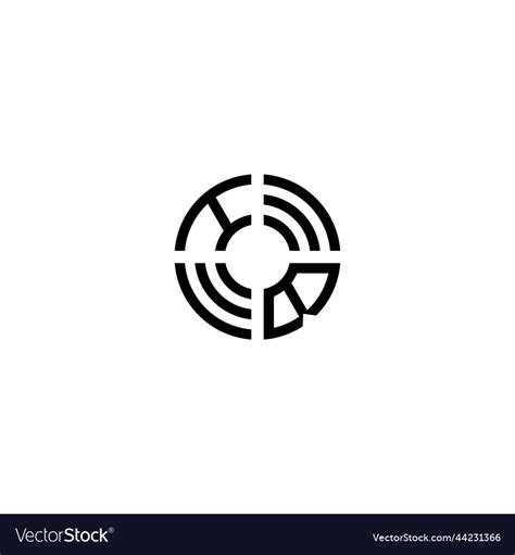 Bh Circle Line Logo Initial Concept With High Vector Image