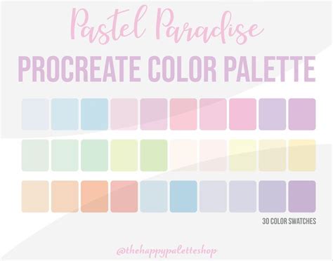 Pastel Procreate Color Palette Lettering Digital Art Digital